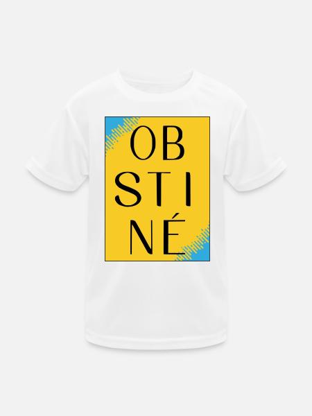 Obstiné en contraste jaune - T-shirt sport Enfant - blanc - Devant