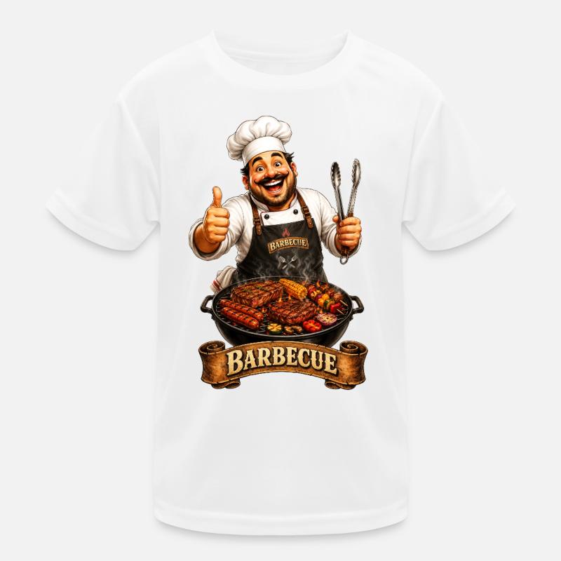 Der Koch am Grill Kinder Funktions-T-Shirt