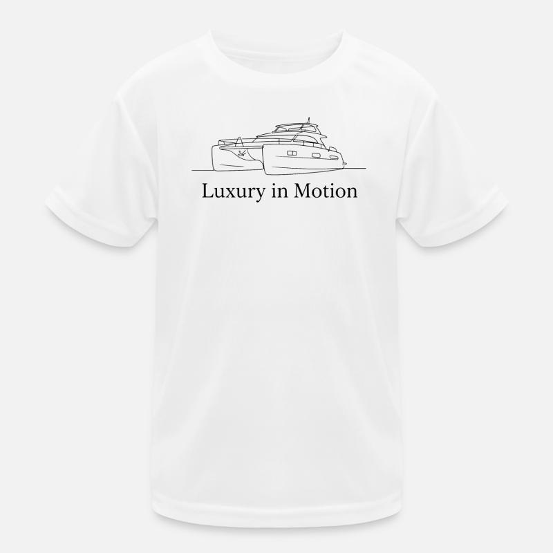 Luxury Catamaran Line Art Kids Functional T-Shirt