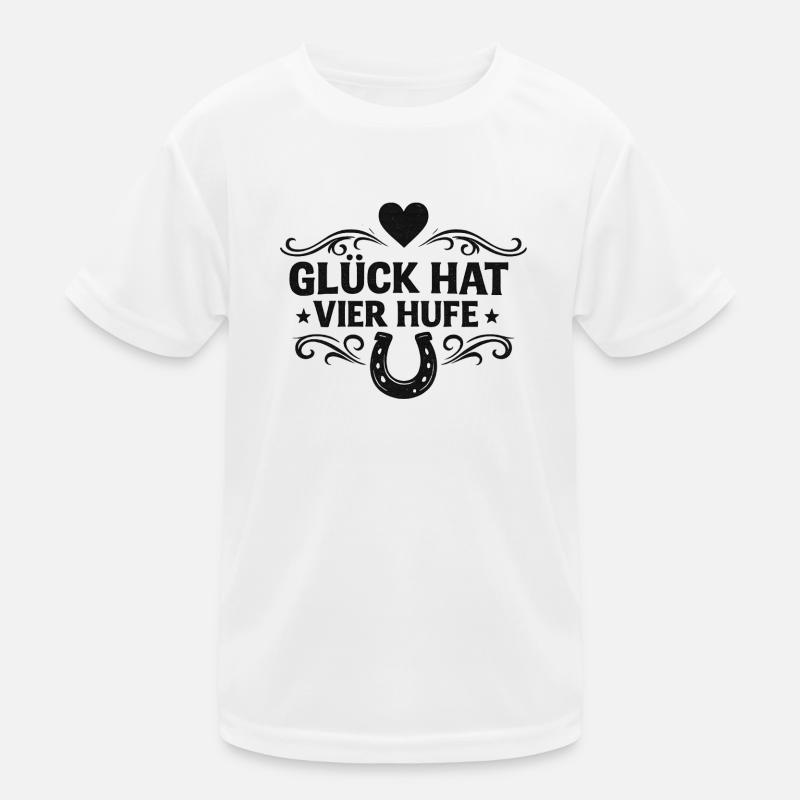 Glück hat vier Hufe Kinder Funktions-T-Shirt