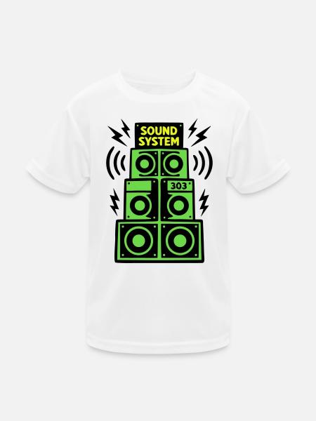 Soundsystem Lautsprecher Techno Festival DJ - Kinder Funktions-T-Shirt - Weiß - Vorne
