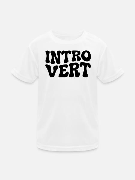 Introvert Seventies Style retro Logo - Kids Functional T-Shirt - white - Front