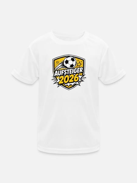 aufsteiger-2026- - Kinder Funktions-T-Shirt - Weiß - Vorne