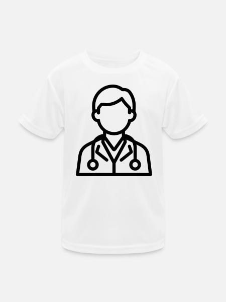 Arzt - Kinder Funktions-T-Shirt - Weiß - Vorne