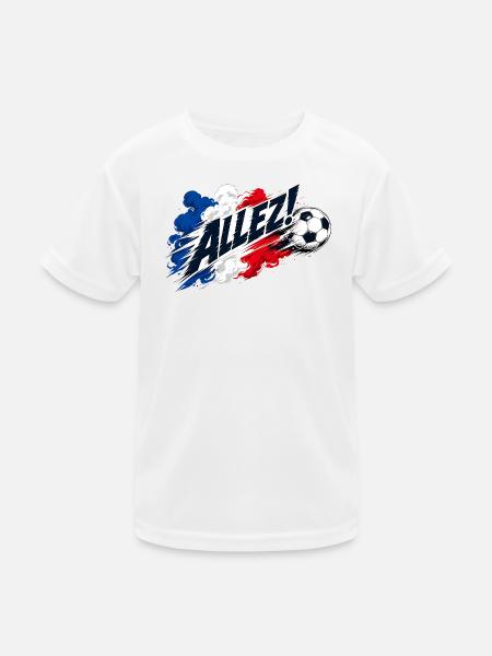 Allez France Saying Football Fan Motif - Kids Functional T-Shirt - white - Front