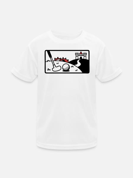 Minigolf Retro Cartoon Golfball JGA Team - Kinder Funktions-T-Shirt - Weiß - Vorne