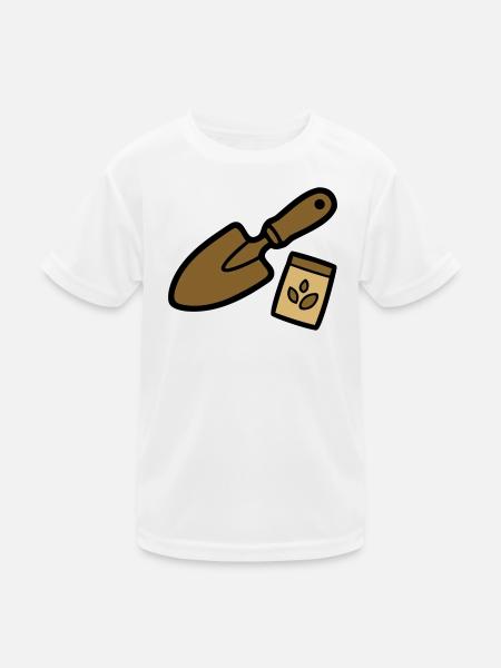 Gartenwerkzeug Saatgut Gärtner Landschaftsbau - Kinder Funktions-T-Shirt - Weiß - Vorne
