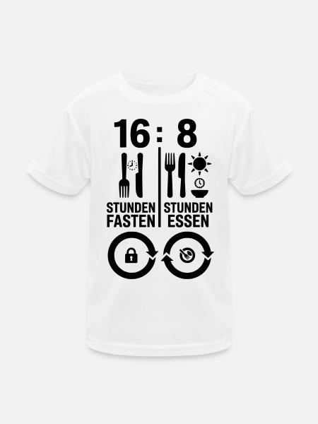 Intervallfasten 16:8 – Fastenzeit & Essfenster - Kinder Funktions-T-Shirt - Weiß - Vorne