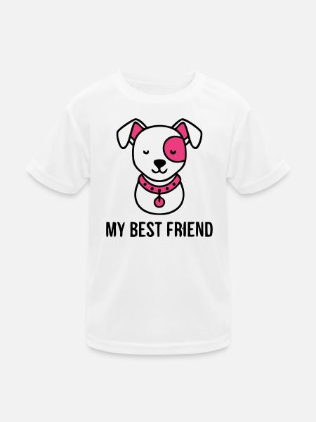 Bester Freund Hundeliebe Hundemama Gassi Gehen - Kinder Funktions-T-Shirt - Weiß - Vorne