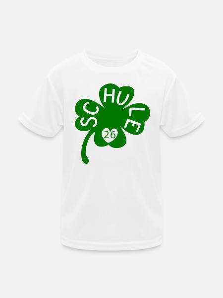 Schule 26 Kleeblatt - Kinder Funktions-T-Shirt - Weiß - Vorne