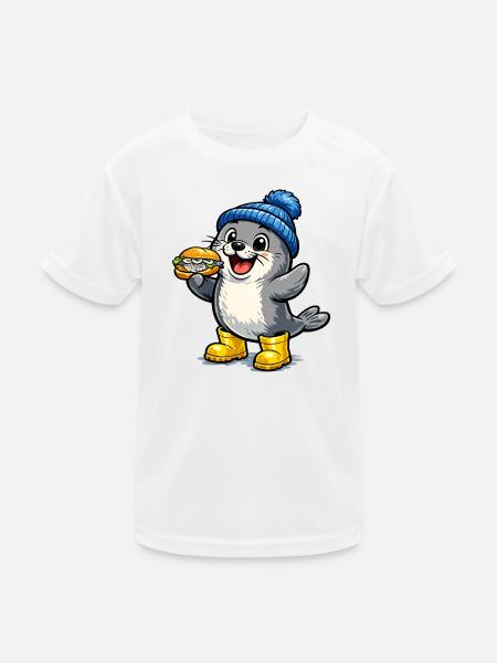 Sceau avec des bottes - T-shirt sport Enfant - blanc - Devant