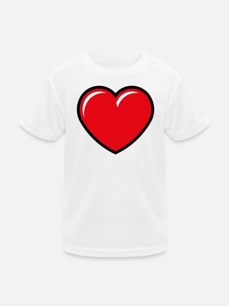 Herz / Herzchen (Liebe / Symbol / 3C) - Kinder Funktions-T-Shirt - Weiß - Vorne
