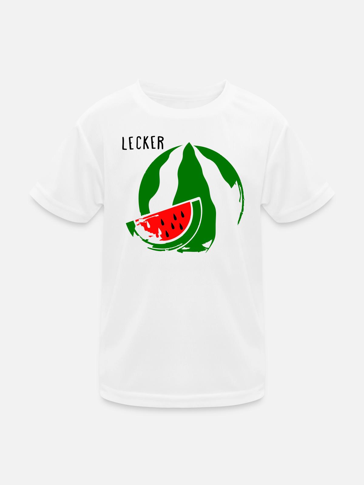 Melone - Kinder Funktions-T-Shirt - Weiß - Vorne