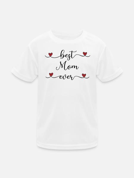 Mama-Herz-Geschenk - Kinder Funktions-T-Shirt - Weiß - Vorne