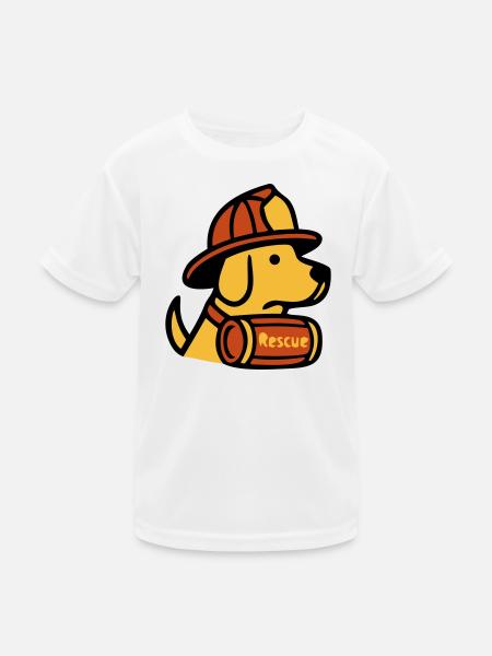 Icône des pompiers de chiens de sauvetage - T-shirt sport Enfant - blanc - Devant