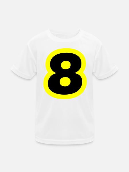 8 Zahl symbol - Kinder Funktions-T-Shirt - Weiß - Vorne