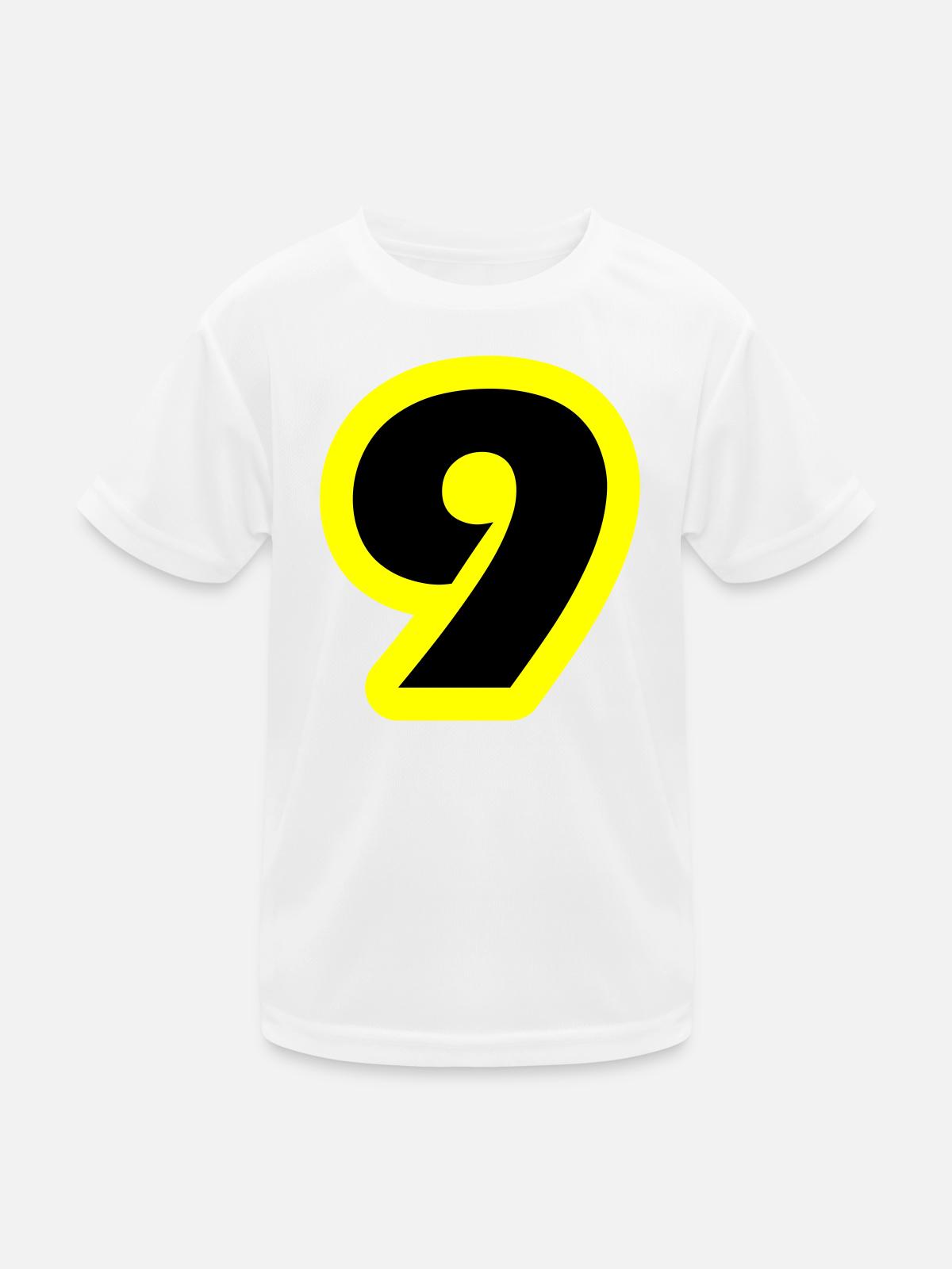 9 Number symbol - Kids Functional T-Shirt - white - Front