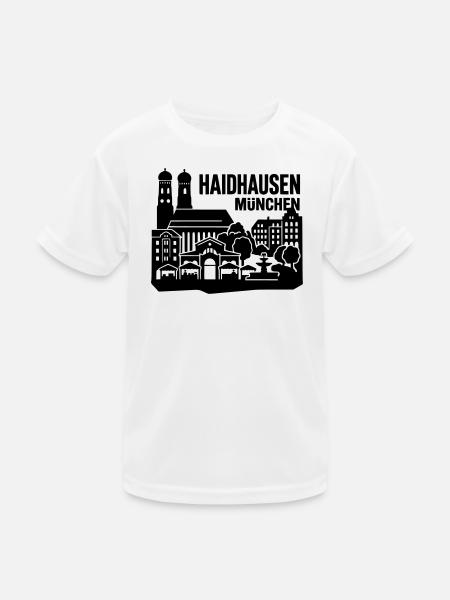 München Skyline Haidhausen - Kinder Funktions-T-Shirt - Weiß - Vorne