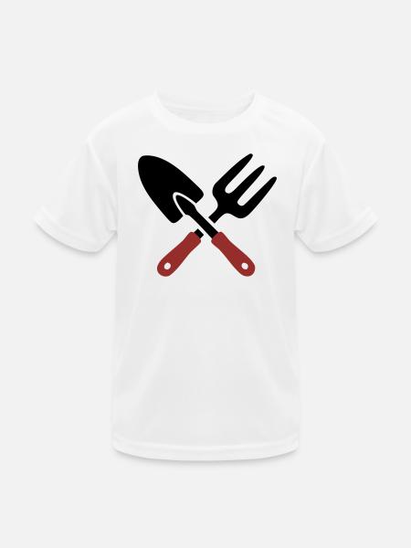 Gartenwerkzeug Schaufel Icon - Kinder Funktions-T-Shirt - Weiß - Vorne