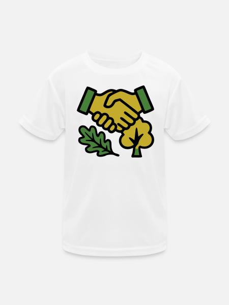 Poignée de main Logo de la Forêt Naturelle - T-shirt sport Enfant - blanc - Devant