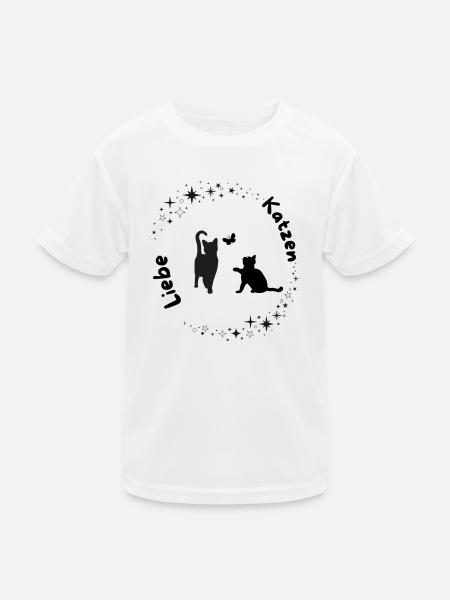 Lune Amour Magique des Chats - T-shirt sport Enfant - blanc - Devant