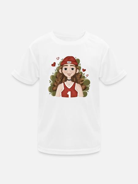 Hopeful basketball player - Kids Functional T-Shirt - white - Front