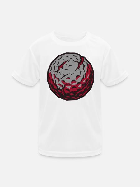 Golfball Meteorit Logo - Kinder Funktions-T-Shirt - Weiß - Vorne