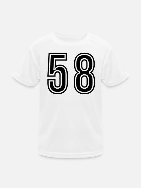 58 Number Symbol - Kids Functional T-Shirt - white - Front