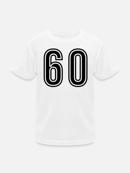 60 Number Symbol - Kids Functional T-Shirt - white - Front