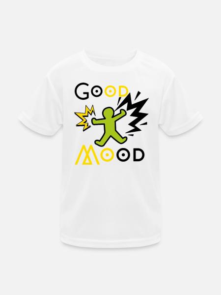 Explosive green and yellow playful figure - Kids Functional T-Shirt - white - Front
