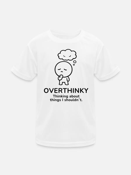 Overthinky – Thinking Too Much | Mindful Mood - Kinder Funktions-T-Shirt - Weiß - Vorne