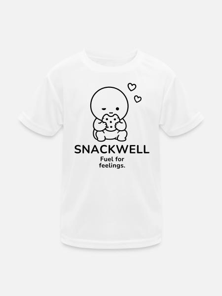 Snackwell – Fuel for Feelings | Cozy Snack Mood - Kids Functional T-Shirt - white - Front