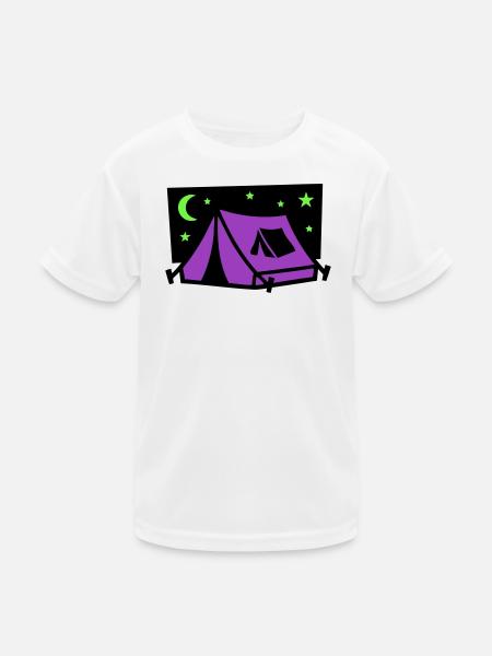 Festival Zelt Nacht Logo - Kinder Funktions-T-Shirt - Weiß - Vorne