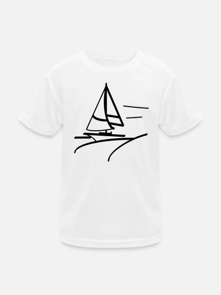 Schnelles Segelboot - Kinder Funktions-T-Shirt - Weiß - Vorne