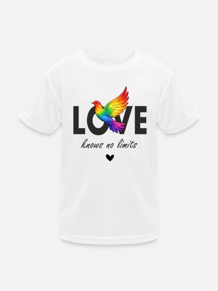 Friedenstaube Liebe - Kinder Funktions-T-Shirt - Weiß - Vorne
