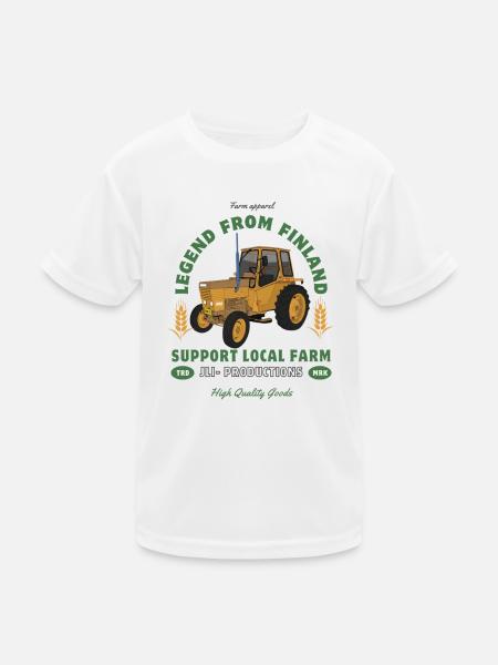 Finnischer Bauernhof-Legendentraktor - Kinder Funktions-T-Shirt - Weiß - Vorne