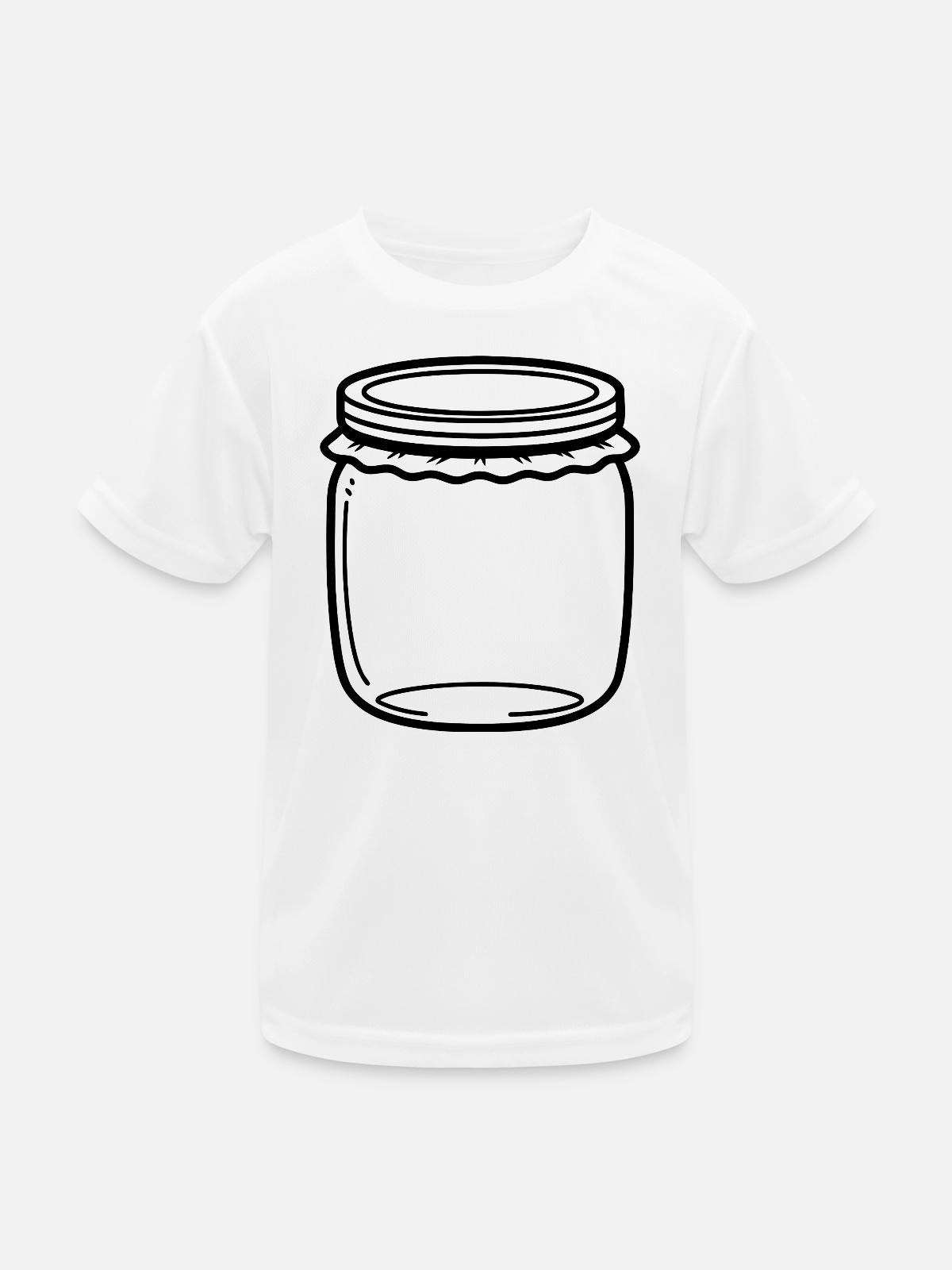 Jam Jar Outline - Kids Functional T-Shirt - white - Front