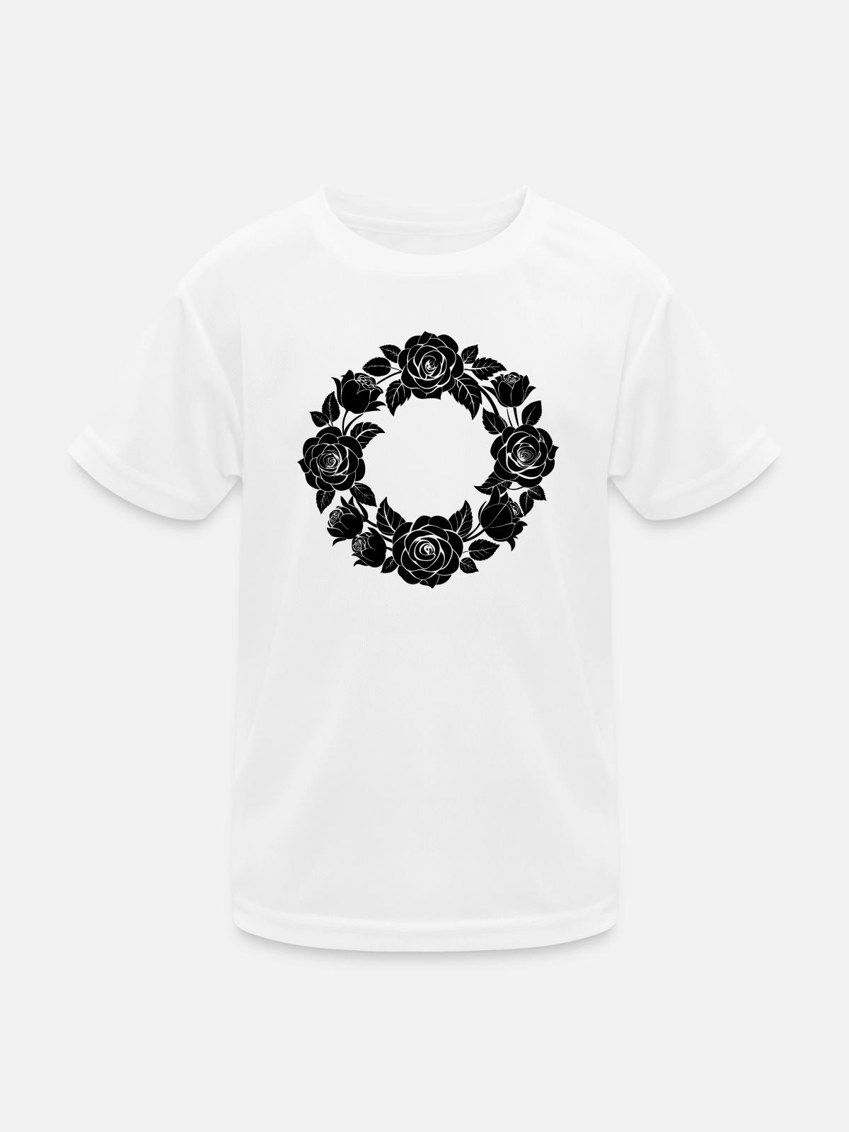 Rose Wreath - Kids Functional T-Shirt - white - Front