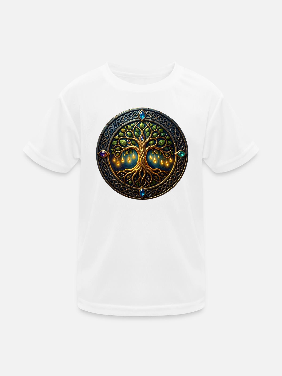 Fantasiebaum des Lichts - Kinder Funktions-T-Shirt - Weiß - Vorne