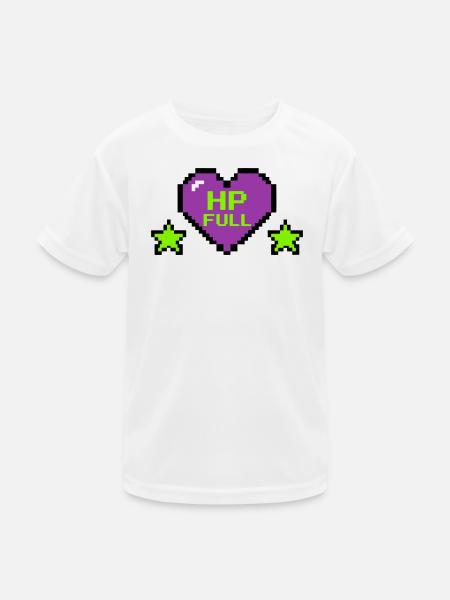 HP Full Pixel Herz Logo - Kinder Funktions-T-Shirt - Weiß - Vorne