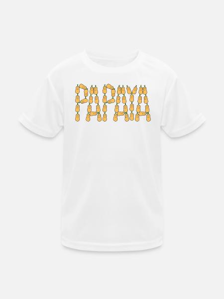 Papaya-Typografie - Kinder Funktions-T-Shirt - Weiß - Vorne