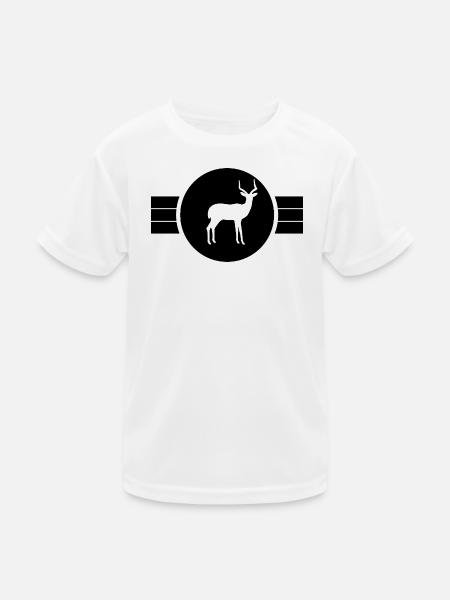 Antelope Silhouette - Kids Functional T-Shirt - white - Front