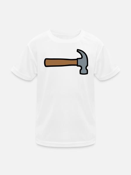 Zimmermannshammer Werkzeug Icon - Kinder Funktions-T-Shirt - Weiß - Vorne