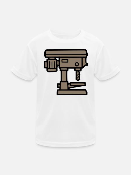 Standbohrmaschine Werkzeug Icon - Kinder Funktions-T-Shirt - Weiß - Vorne