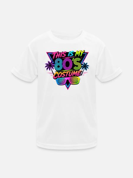 Mein 80er Kostüm Design - Kinder Funktions-T-Shirt - Weiß - Vorne