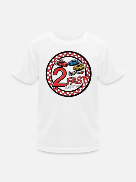 2 Almost Birthday Race Car - Kids Functional T-Shirt - white - Front