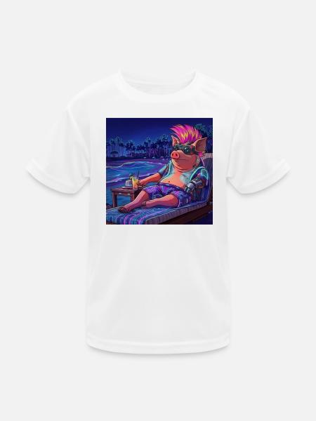 Cyberpig - Kids Functional T-Shirt - white - Front