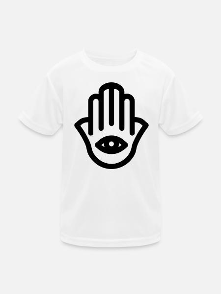 hand of Fatma Hamsa - Kids Functional T-Shirt - white - Front