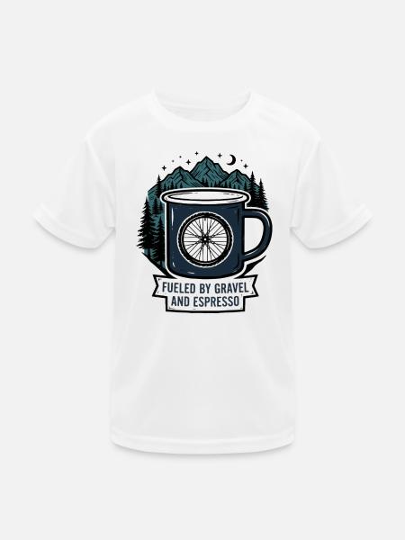 Fueled by Gravel and Espresso Coffee Mug - Kids Functional T-Shirt - white - Front
