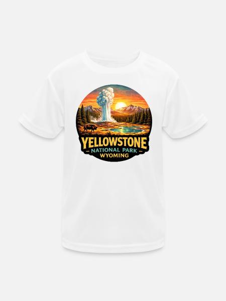 Yellowstone National Park Adventure Nature - Kids Functional T-Shirt - white - Front